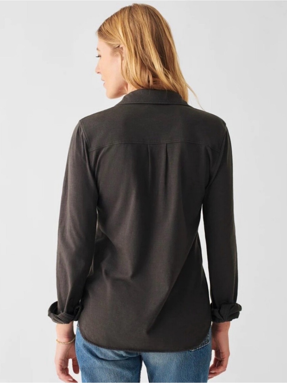 Faherty, Sunwashed Button-Front Shirt, Washed Black - Picture 2 of 7